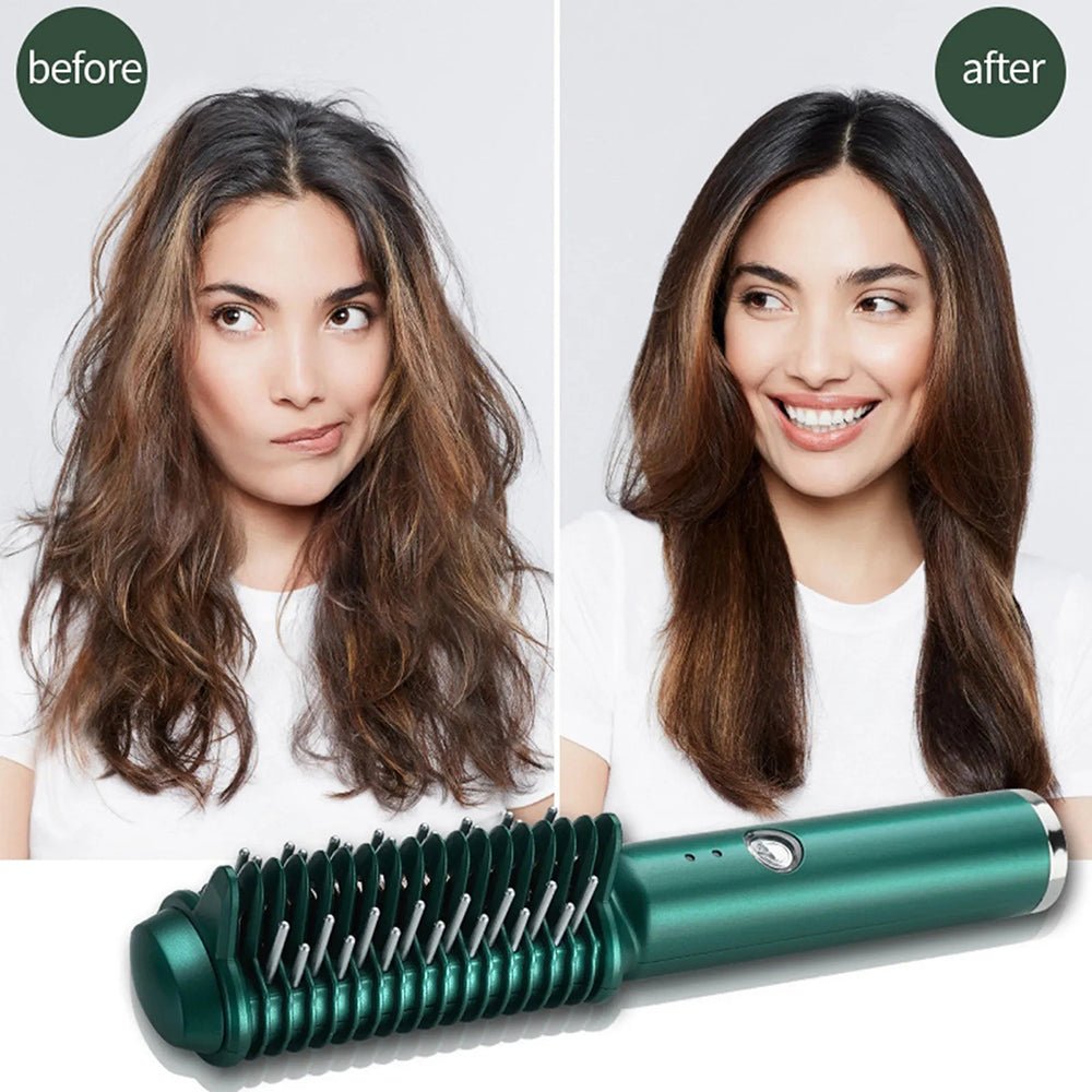 Dual - Purpose Electric Hair Comb for Curling & Straightening - LVbeuty