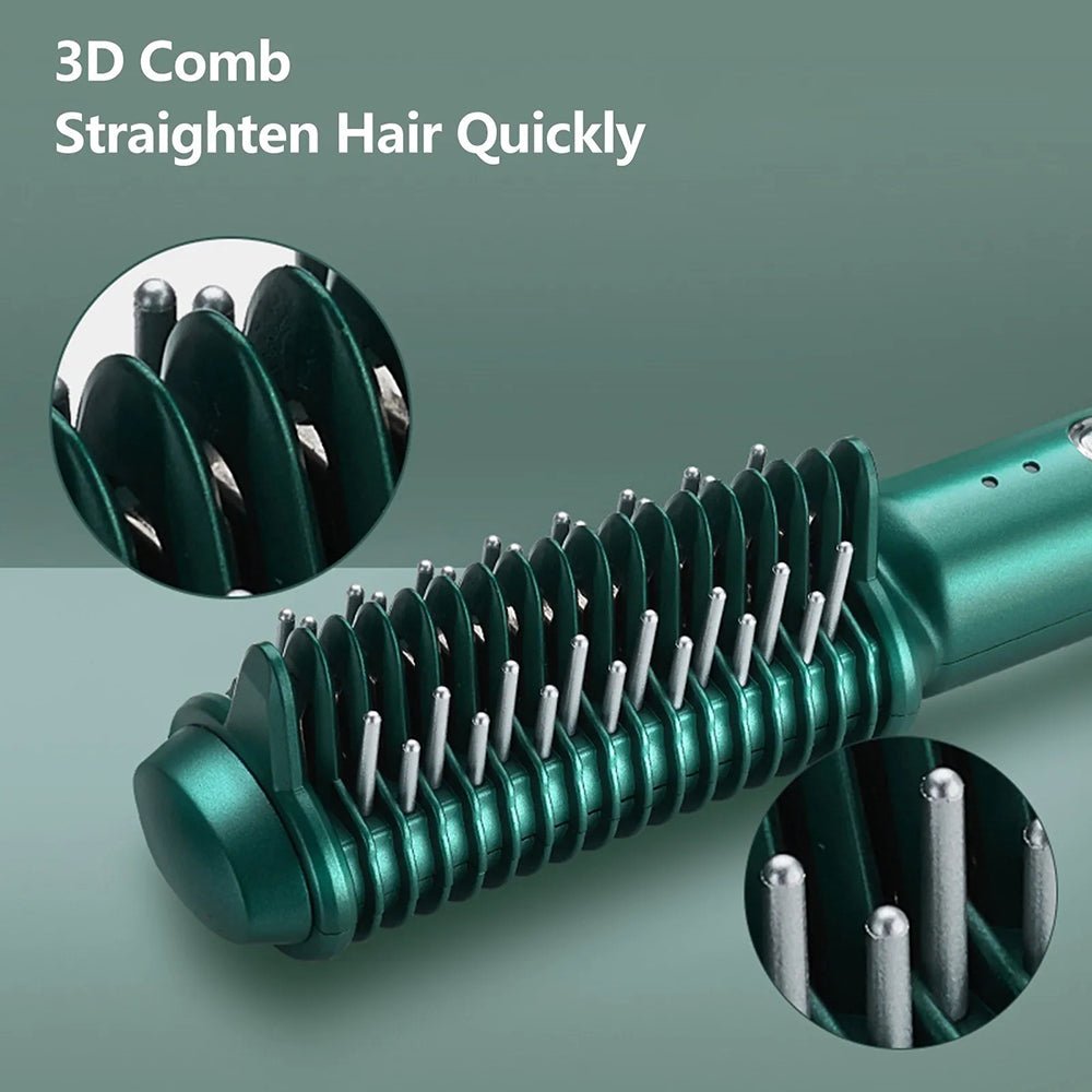 Dual - Purpose Electric Hair Comb for Curling & Straightening - LVbeuty