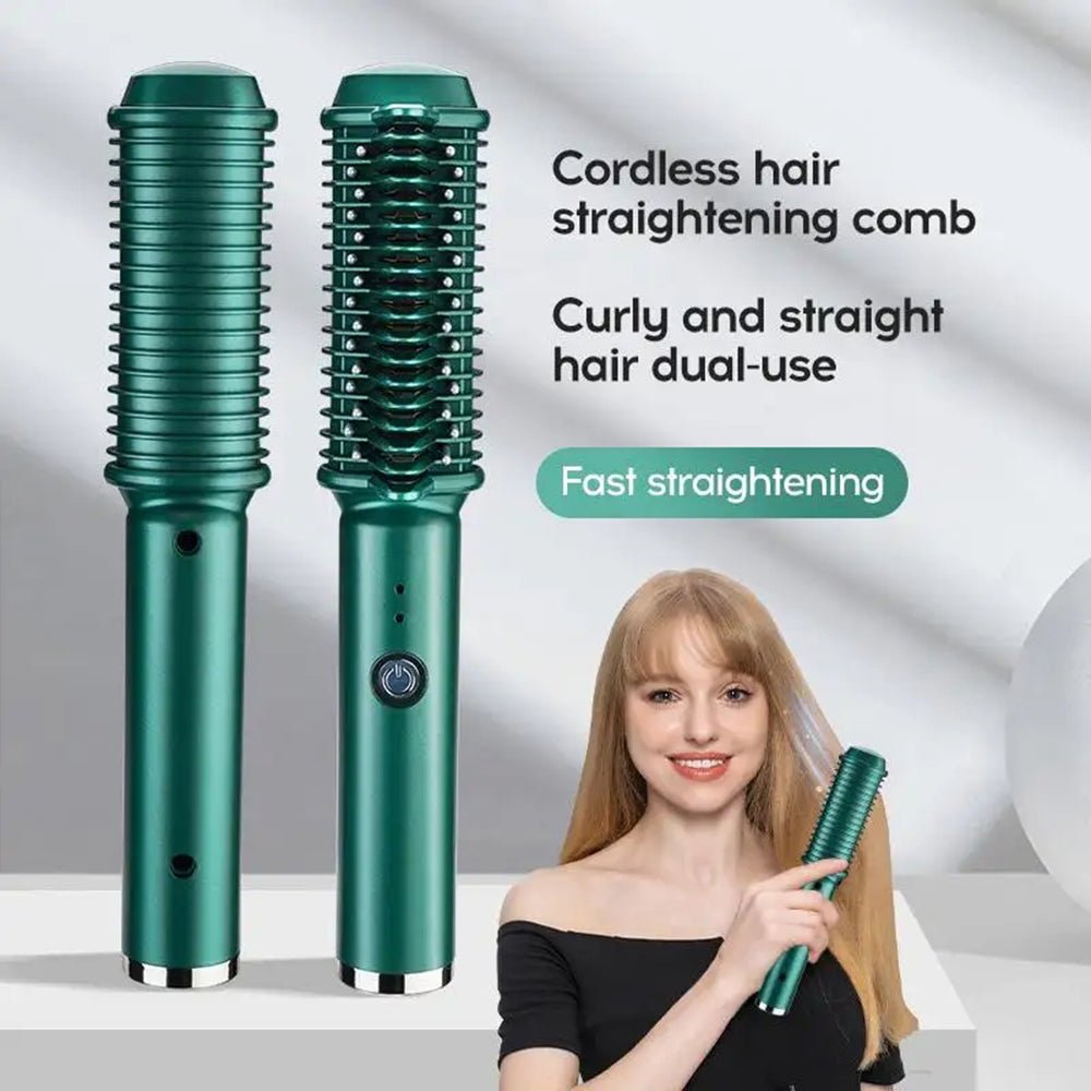 Dual - Purpose Electric Hair Comb for Curling & Straightening - LVbeuty