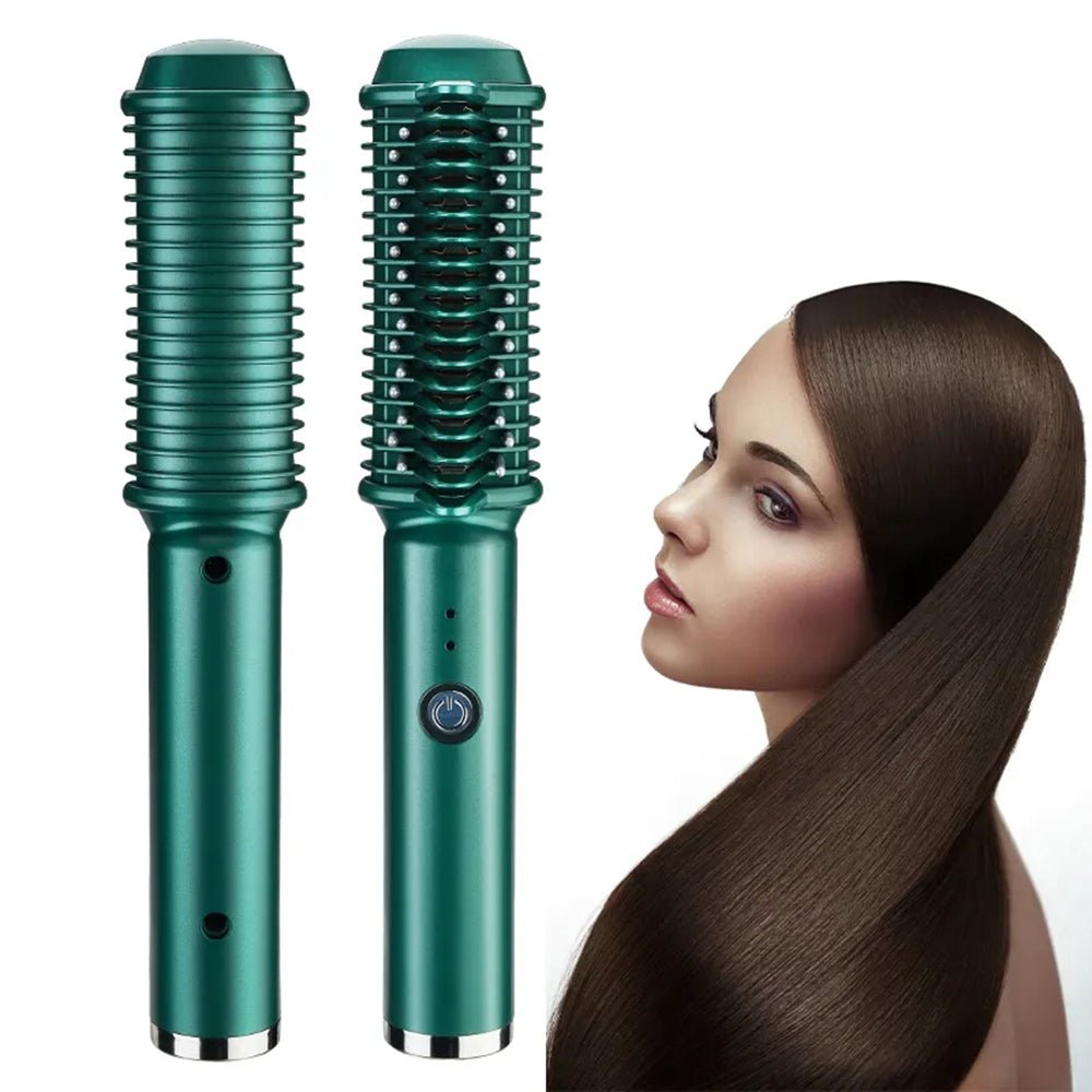 Dual - Purpose Electric Hair Comb for Curling & Straightening - LVbeuty