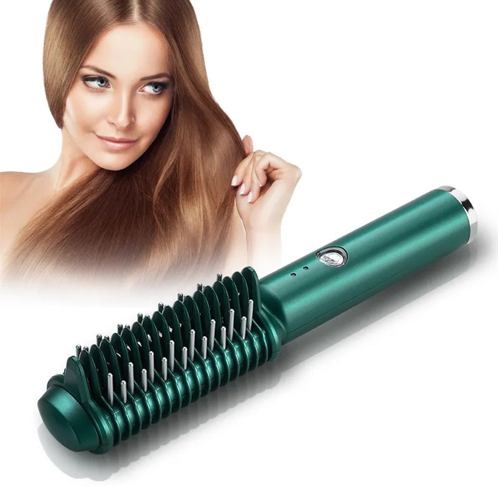 Dual - Purpose Electric Hair Comb for Curling & Straightening - LVbeuty