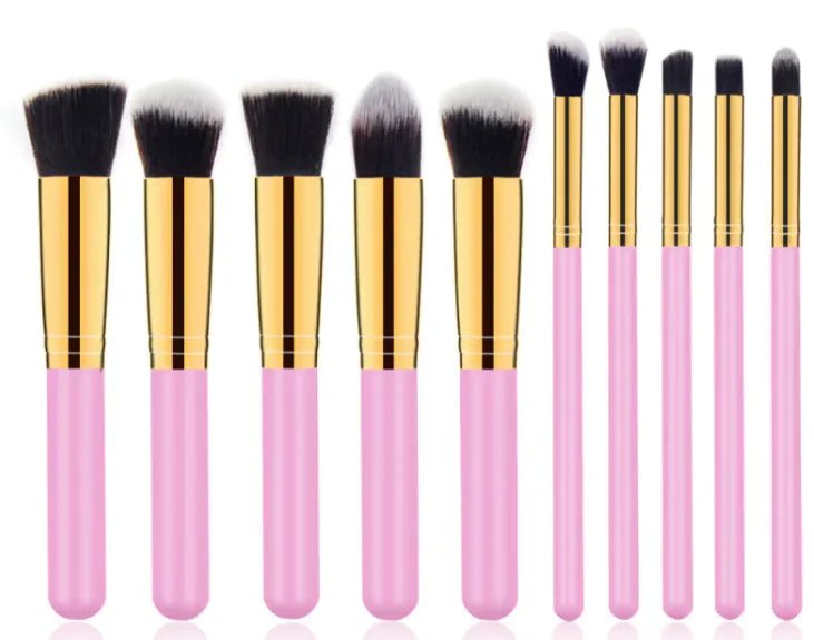 Elegant Wooden Handle Makeup Brush Set - LVbeuty