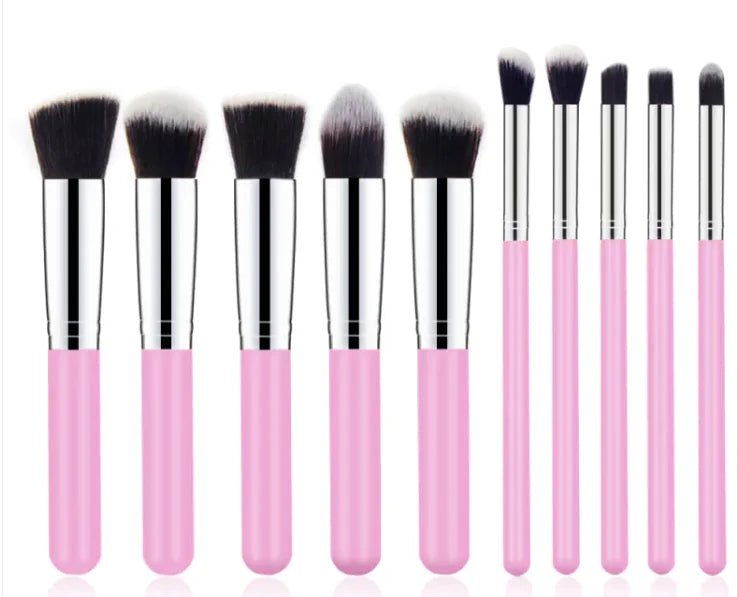 Elegant Wooden Handle Makeup Brush Set - LVbeuty