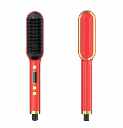 LCD Hair Straightening Comb with Dual - Use Curling Iron - LVbeuty