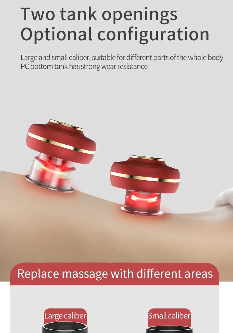 Portable Electric Cupping Massager with Red Light (2 Cups) - LVbeuty