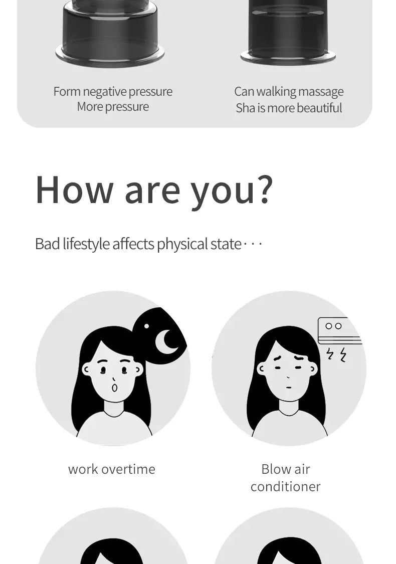 Portable Electric Cupping Massager with Red Light (2 Cups) - LVbeuty