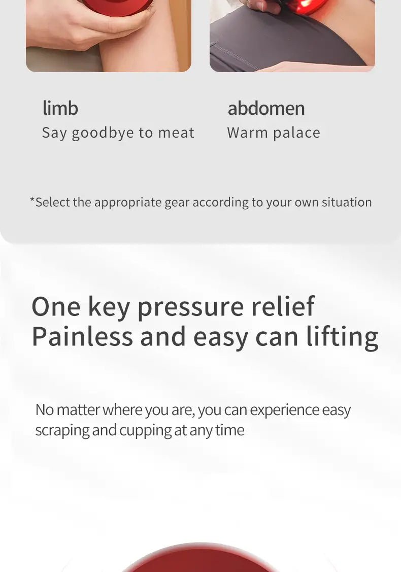 Portable Electric Cupping Massager with Red Light (2 Cups) - LVbeuty