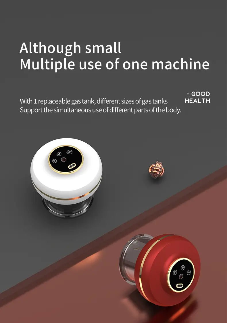 Portable Electric Cupping Massager with Red Light (2 Cups) - LVbeuty