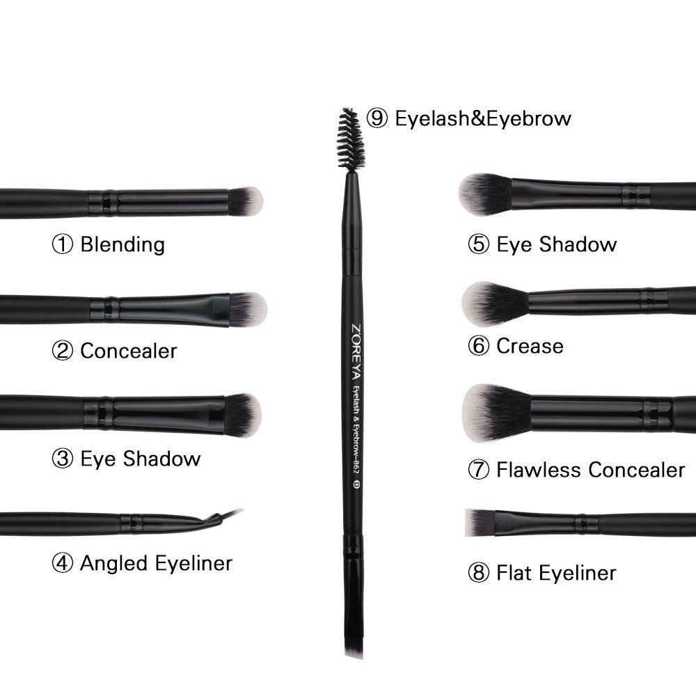 ZOREYA 15 - Piece Makeup Brush Set with Black Handles - LVbeuty
